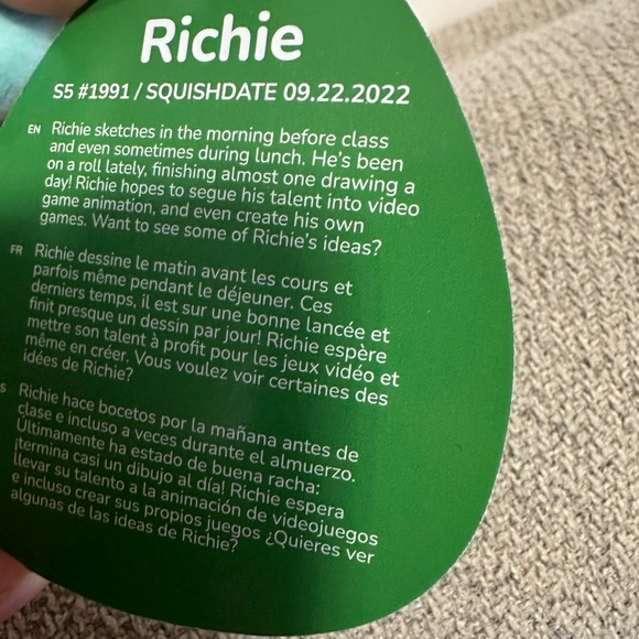 NWT 5" RICHIE AXOLOTL SQUISHMALLOW CHRISTMAS - Picture 2 of 4